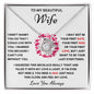 To My Beautiful Wife / Love Knot Necklace / Personalized Message Card