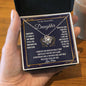 To My Beautiful Daughter/ Gift from Mom / Gift from Dad / Love Knot Necklace / Personalized Message Card