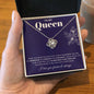 To My Queen / Love Knot Necklace / Personalized Message Card