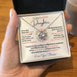 To My Beautiful Daughter / Most Beautiful Chapters/ Gift from Mom / Gift from Dad / Love Knot Necklace / Personalized Message Card