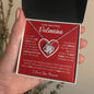 To My Beautiful Valentine / Love Knot Necklace / Personalized Message Card