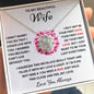 To My Beautiful Wife / Love Knot Necklace / Personalized Message Card