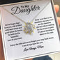 To My Daughter / Gift from Mom / Gift from Dad / Love Knot Necklace / Personalized Message Card