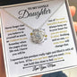To My Lovely Daughter / Gift from Mom / Gift from Dad / Love Knot Necklace / Personalized Message Card