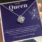 To My Queen / Love Knot Necklace / Personalized Message Card