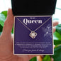 To My Queen / Love Knot Necklace / Personalized Message Card