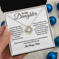To My Daughter / Gift from Mom / Gift from Dad / Love Knot Necklace / Personalized Message Card
