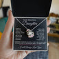 To My Daughter / Gift from Mom/ Gift From Dad / Love Knot Necklace