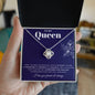 To My Queen / Love Knot Necklace / Personalized Message Card