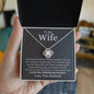 To My Wife / I Live for You / Love Knot Necklace / Personalized Message Card
