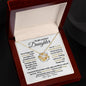 To My Lovely Daughter / Gift from Mom / Gift from Dad / Love Knot Necklace / Personalized Message Card