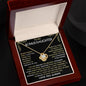 To My Bonus Daughter / Love Knot Necklace / Personalized Message Card