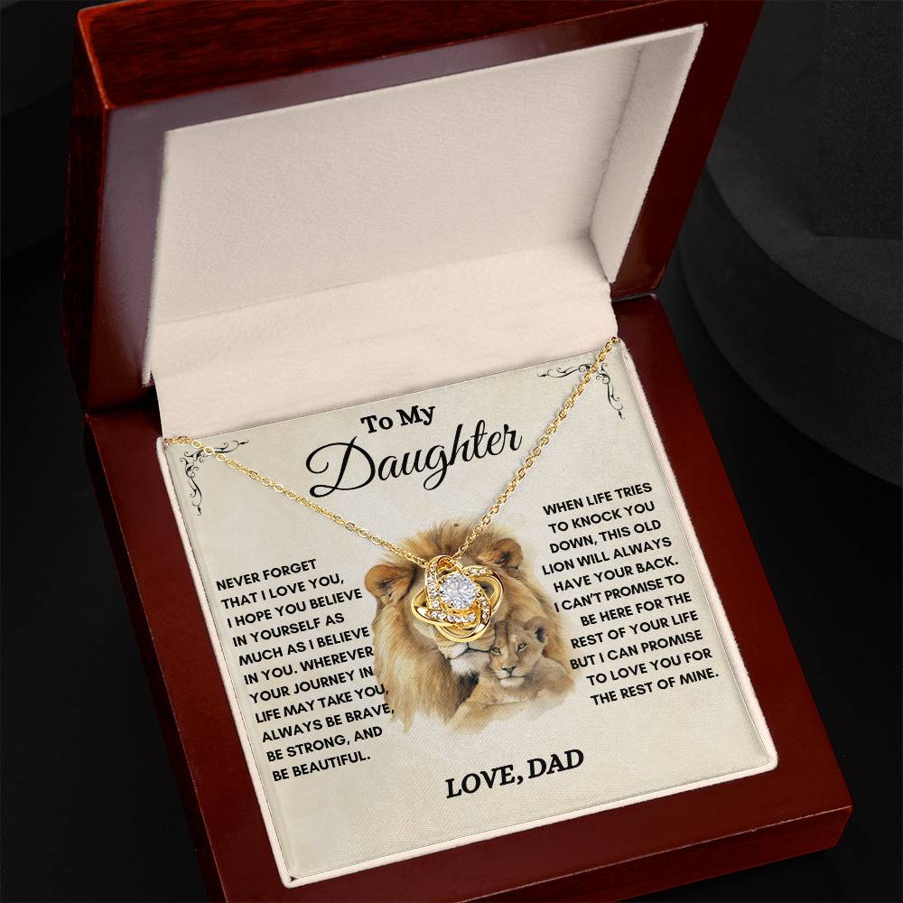 To My Daughter / This Old Lion / Gift from Dad / Love Knot Necklace