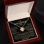 To My Daughter / Gift from Mom / Gift from Dad / Love Knot Necklace / Personalized Message Card
