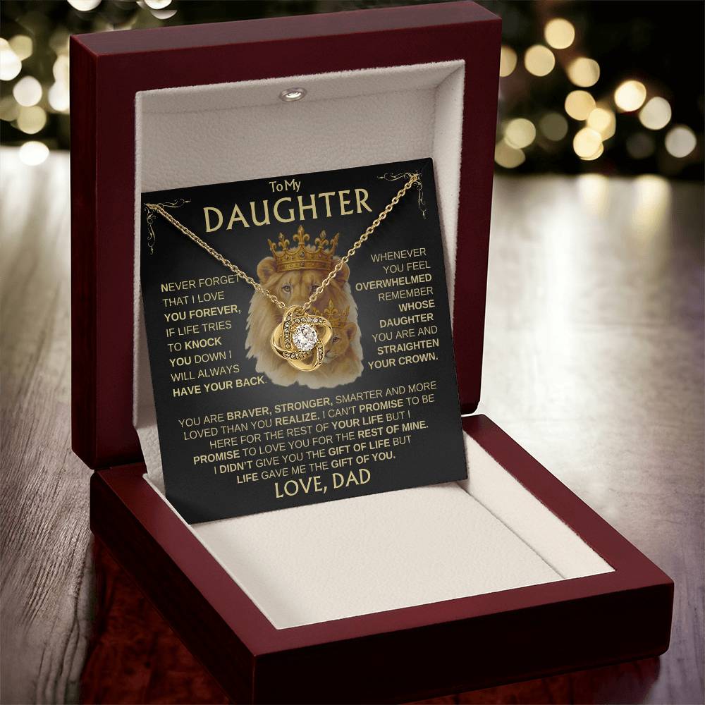 To My Daughter~ Love, Dad / Always Have Your Back / Love Knot Necklace