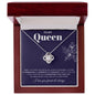 To My Queen / Love Knot Necklace / Personalized Message Card