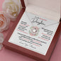 To My Beautiful Daughter / Most Beautiful Chapters/ Gift from Mom / Gift from Dad / Love Knot Necklace / Personalized Message Card