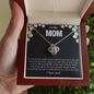 To My Mom / Love Knot Necklace / Personalized Message Card