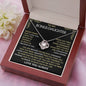 To My Bonus Daughter / Love Knot Necklace / Personalized Message Card