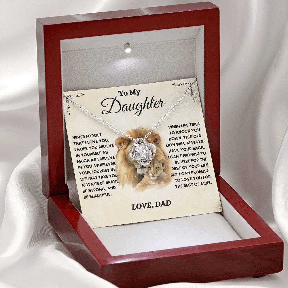 To My Daughter / This Old Lion / Gift from Dad / Love Knot Necklace