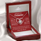 To My Beautiful Valentine / Love Knot Necklace / Personalized Message Card