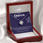 To My Queen / Love Knot Necklace / Personalized Message Card