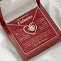 To My Beautiful Valentine / Love Knot Necklace / Personalized Message Card