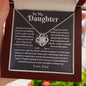 To My Daughter / You Deserve a Relationship as Beautiful as You Are / Gift from Mom / Gift from Dad / Love Knot Necklace / Personalized Message Card