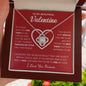 To My Beautiful Valentine / Love Knot Necklace / Personalized Message Card