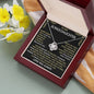 To My Bonus Daughter / Love Knot Necklace / Personalized Message Card