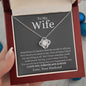To My Wife / I Live for You / Love Knot Necklace / Personalized Message Card
