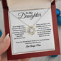 To My Daughter / Gift from Mom / Gift from Dad / Love Knot Necklace / Personalized Message Card