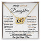 To My Lovely Daughter / Gift from Mom / Gift from Dad / Interlocking Heart Necklace / Personalized Message Card