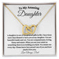 To My Amazing Daughter / Gift from Mom / Gift from Dad / Interlocking Heart Necklace / Personalized Message Card
