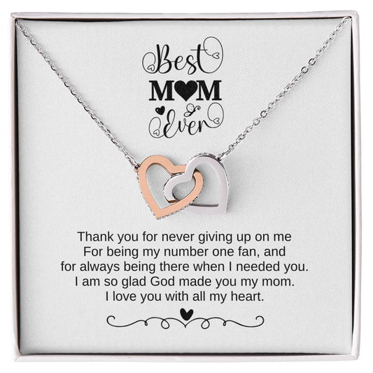 Best Mom Ever / Interlocking Heart Necklace