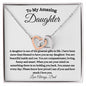 To My Amazing Daughter / Gift from Mom / Gift from Dad / Interlocking Heart Necklace / Personalized Message Card