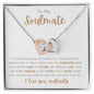 To My Soulmate / Love You Endlessly / Interlocking Heart Necklace / Personalized Message Card