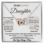 To My Lovely Daughter / Gift from Mom / Gift from Dad / Interlocking Heart Necklace / Personalized Message Card