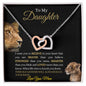 To My Daughter / This Old Lioness / Gift from Mom / Interlinking Heart Necklace / Personalized Message Card