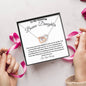 To My Amazing Bonus Daughter / Gift from Mom / Gift from Dad / Interlocking Heart Necklace / Personalized Message Card