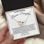 To My Amazing Bonus Daughter / Gift from Mom / Gift from Dad / Interlocking Heart Necklace / Personalized Message Card