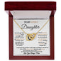 To My Lovely Daughter / Gift from Mom / Gift from Dad / Interlocking Heart Necklace / Personalized Message Card