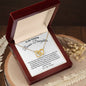 To My Amazing Bonus Daughter / Gift from Mom / Gift from Dad / Interlocking Heart Necklace / Personalized Message Card