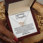 To My Amazing Daughter / Gift from Mom / Gift from Dad / Interlocking Heart Necklace / Personalized Message Card