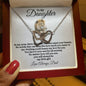 To My Daughter / Gift from Dad / Interlocking Heart Necklace