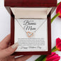 To My Bonus Mom / Interlocking Heart Necklace / Personalized Message Card