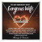 To My Smokin' Hot Gorgeous Wife / Gift from Husband / Name Necklace / Personalized Message Card
