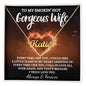 To My Smokin' Hot Gorgeous Wife / Gift from Husband / Name Necklace / Personalized Message Card