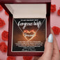 To My Smokin' Hot Gorgeous Wife / Gift from Husband / Name Necklace / Personalized Message Card