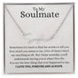 To My Soulmate / I Love You / Signature Name Necklace / Personalized Message Card